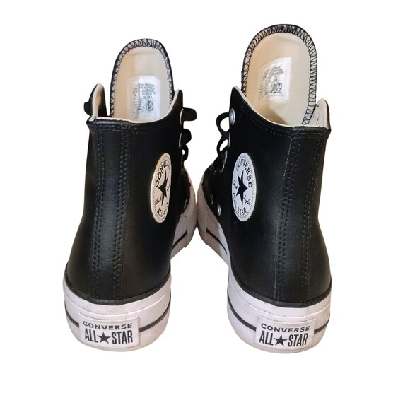 Converse Chuck Taylor Leather All Star Lift High Black Platform Women Size 8 44 - Picture 9 of 16